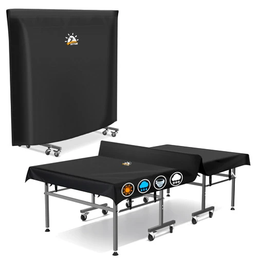 Zettum Ping Pong Table Cover - Waterproof & Heavy Duty Table Tennis Covers, Indoor Outdoor Tables Cover Fits Universal 9x5 FT Folding & Flat Tables, Durable 600D Covers Provide All-Weather Protection