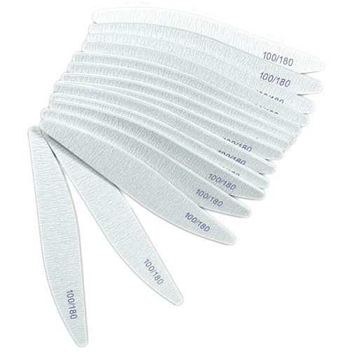 Sanluba Acrylic Nail Files - 15PCS Sanluba Professional Manicure Tool for Gel Nails Rough 100/180 Grit Course Emery Boards Curved Nail Files for Natural Nail/Toenail