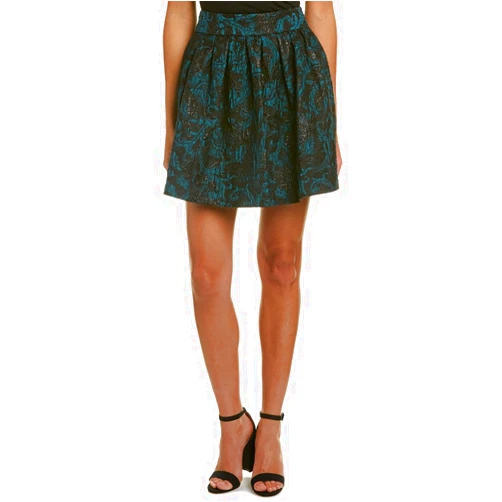 alice + olivia Womens Pleated Skirt, 6, Green