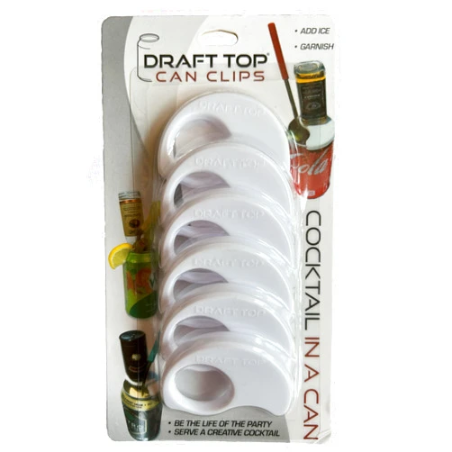Draft Top Can Clips - Topless Can Clip for Mini-Bottles - Clip & Sip Bar Tool for Topless Cans, Mixer Tool, Barware Fits 12 oz to 19 oz Cans