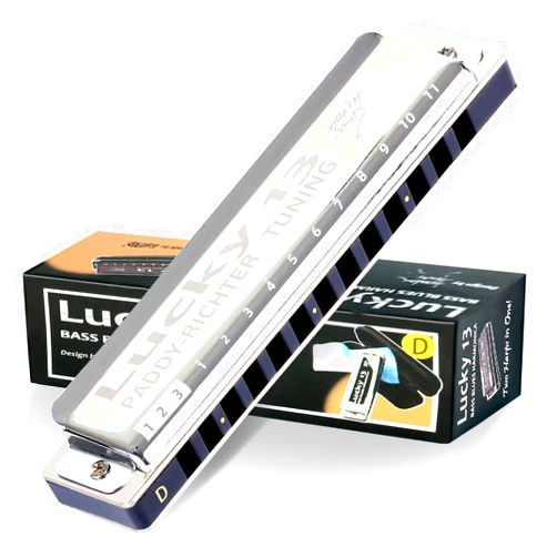 East top Lucky 13 Bass Plus Blues Harmonica 13 Holes Diatonic Harp Mouth Organ Professional Musical Instruments PaddyRichter D Key harmonica for Adults