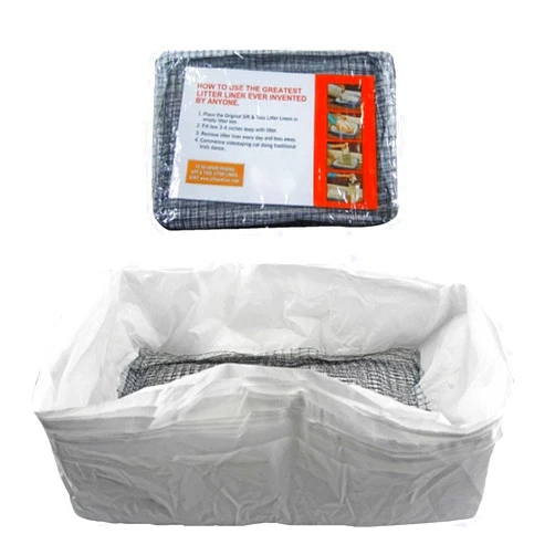 Generic Cat Liners Bag | Cat Litter Box Bags - 10Pcs Drawstring Sifting Cat Litter Bags With Fillter Net, Reusable Litter Box Liners | Thick Scratch Resistant Cat Litter Bags For Pet And Cat Litter Box