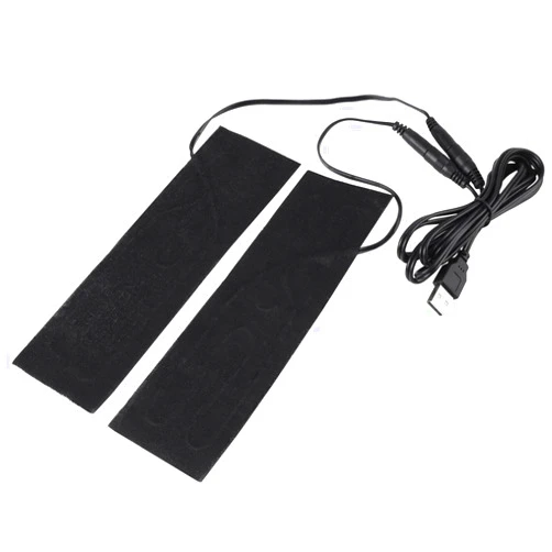 Walfront USB Heating Pad 1 Pair Black USB Carbon Fiber Heating Mat 5V USB Electric Heating Film Heater Pads USB Heating Film Heat Pad for Warming Feet 35-50 ℃