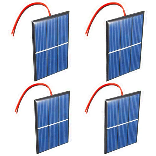 GTIWUNG Set of 4 Pieces 1.5V 0.65W 60X80mm Micro Mini Solar Panel Cells for Solar Power Energy, DIY Home, Science Projects - Toys - Battery Charger