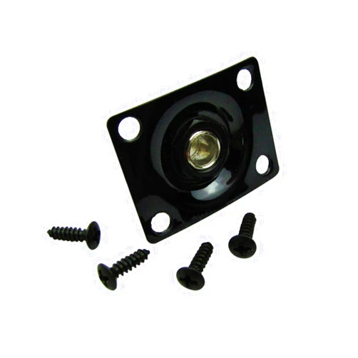 Dinatone Black Universal Electric Guitar Output Jack Plate Socket Rectangle Tele Ibanez