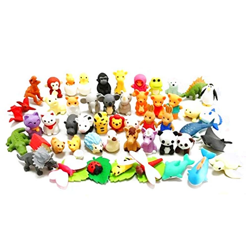 Iwako japanese erasers - Animal Collection set of 50 (There are 50 pieces decided/No duplicates)