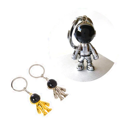 Comimark 2Pcs 3D Astronaut Keychain Space Robot Spaceman Keychain Alloy(Gold and Silver)