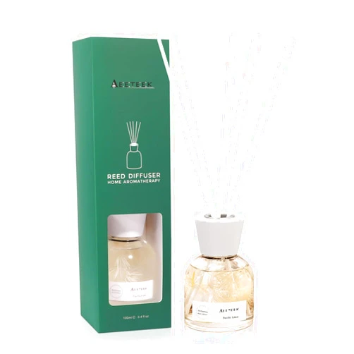 Aeeteek Reed Diffuser Set, 100ml Lime Lemon and Coconut Essential Oil, Fruit and Floral Scent Home Fragrance with 6pcs Fiber Sticks, Aromatherapy Scented Gifts for Bathroom Office Shelf Decor