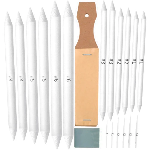 Jeimier 20Pcs Blending Stumps for Drawing, Tortillions Blending Sticks for Beginner Drawing, Art Blenders, Blending Tools Paper Stumps for Shading Completed, Blending Pencil for Sketching, Softness