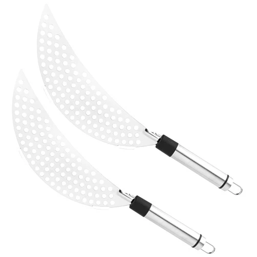 AUEAR, 2 Pack Crescent Pot Strainer Stainless Steel Grease Pasta Strainer Insert Drainer with Handheld