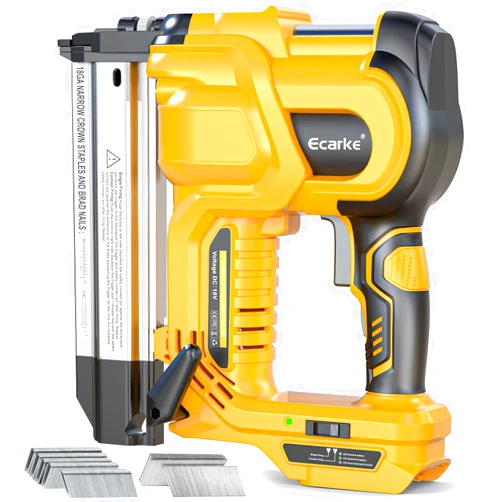 Ecarke Brad Nailer Cordless Stapler for DeWalt 18V, 2 in 1 Electric Nail Gun/Staple Gun with 18GA Nails/Staples,Battery Power 2 Inch Nailer for Trim Wood Crafting Home DIY, Tool Only