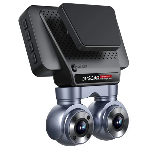 Juscar 4K Dash Cam, 2K+1080P+1080P Dash Camera, 4K+1080P Front and Inside, with WiFi, Voice Control, 32GB Card Included, 24Hr Parking (C10 2 Channel Front and Inside)
