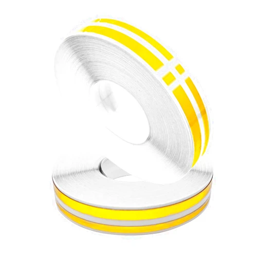 MLAHUIER 2PCS Pin Striping Tape for Cars, Waistline Body Sticker,32.1Ft x 0.4In Vinyl Pinstripe Small Color Strip Decals Personalized DIY Stickers Glossy, Universal for Most Car Trim Accessories(Gold)
