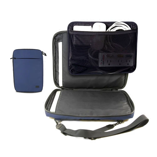 LHiDS MagPac Laptop Sleeve with Mesh Module, Durable Superior Protection, Water-Repellent, Magnetic Module Organization, Carrying Case with Handle Holds up to 14 inch Laptop & MacBook, Space Blue