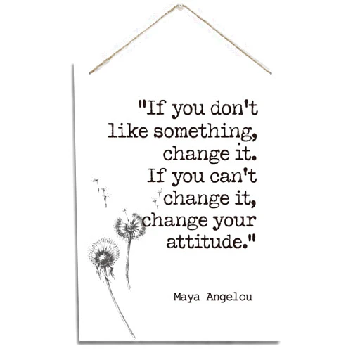 BQL Inspirational Wall Decor, Decorative Hanging Wood Signs, Home Office Wall Decor, Hanging Wood Sign, Motivational Gift, Maya Angelou Quotes Wall Sign- If You Don't Like Something Change It