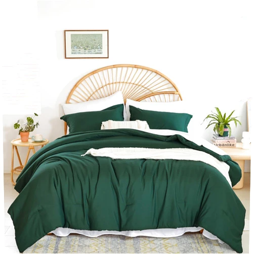 weigelia Emerald Green Comforter Set 7 Pieces Queen Comforter Set Bed in a Bag Queen Size Bedding Set with Sheets for All Season