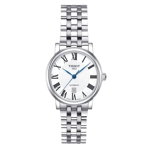 Tissot Womens Carson Premium Automatic Lady 316L Stainless Steel case Automatic Watches, Grey, Stainless Steel, 15 (T1222071103300)
