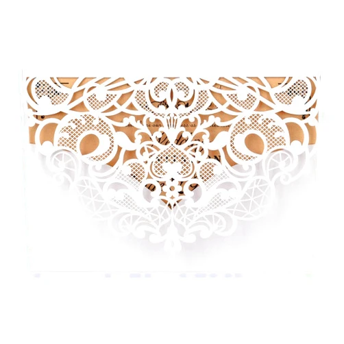 FOMTOR White Laser Cut Wedding Invitations Kit Lace Wedding Invitations with Envelopes and Inner Sheets for Wedding,Birthday Parties,Baby Shower 50 Packs