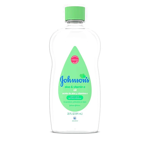 Johnson & Johnson JOHNSON'S Aloe Vera & Vitamin E Baby Oil 20 oz (Pack of 4)