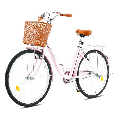 Viribus Beach Cruiser Bike for Women, Female Cruiser Bike 24 26 in, Womens Bike with Basket 1 Speed, Cruiser Bike for Short Women with Rack, Retro Step Through Bike, Commute Bicycle Women Ladies