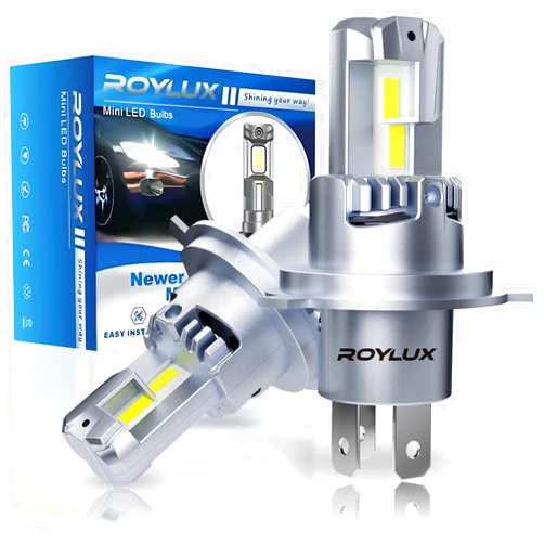 ROYLUX H4 LED Bulbs, 16000LM 400% Super Bright 6000K Cool White 9003 HB2 Bulb Light, IP68 Waterproof, Plug and Play, Pack of 2