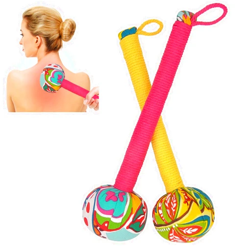 ZKKD Wormwood Massage Hammer, 2 Pcs Lymphatic Drainage Hammer, Long Size Manual Body Massage Hammer, Back Knock Long Handheld Massage Hammer for Pain in Back/Waist/Legs/Shoulders/Neck （Pink, yellow）