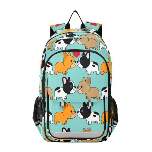 ALAZA Cute Puppy Dog French Bulldog Print Laptop Backpack Purse for Women Men Travel Bag Casual Daypack with Compartment & Multiple Pockets