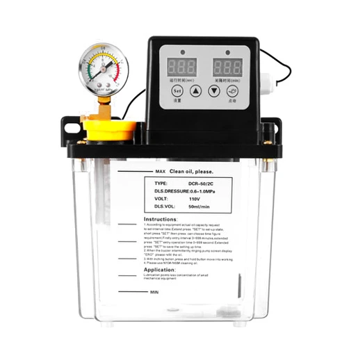 MXBAOHENG Automatic Lubricating Oil Pump 110V 2L Electromagnetic Lubrication Pump CNC Oil Pump w/Pressure Gauge, Digital Numerical Control Punching Milling Machine Tool Lathe Oiler