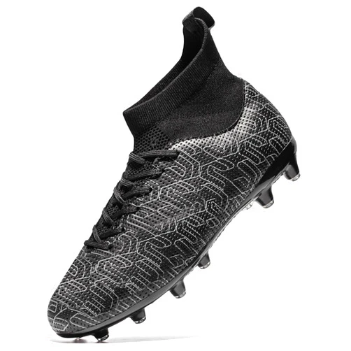 XGHRIAN Boys Soccer Cleats Unisex Training Football Cleats Girls Youth High-top Soccer Shoes Athletic Outdoor Football Shoes for Little/Big Kid