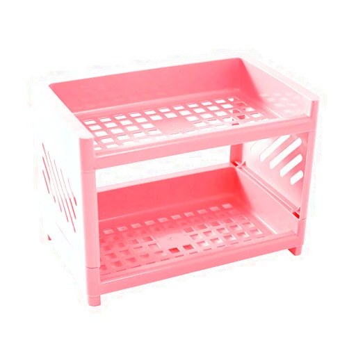 zgs78hh Double Layer Hollow Shelf, Plastic Cosmetics Desktop Finishing Bathroom Accessories Organizer,Storage Rack,2 Tier Shelf Holder