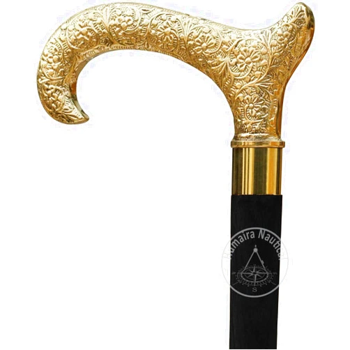 VAREESA NAUTICAL Derby Canes and Walking Sticks with Brass Handle Affordable Gift Wooden Decorative Walking Cane Fashion Statement for Men and Women - Derby Canes