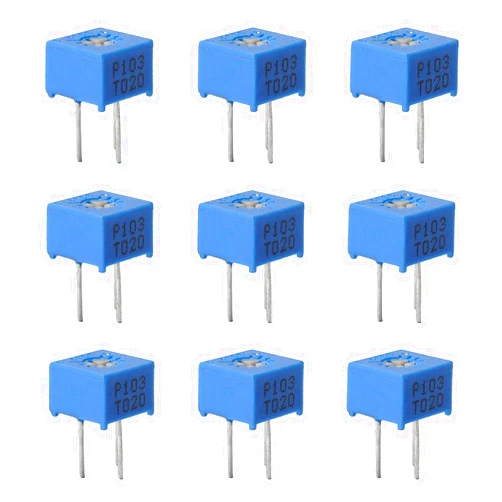 Fielect 10Pcs 10K Ohm Multiturn Trimmer Potentiometer Variable Resistor High Precision Potentiometer 3362P Potentiometer, 3362P-1-103