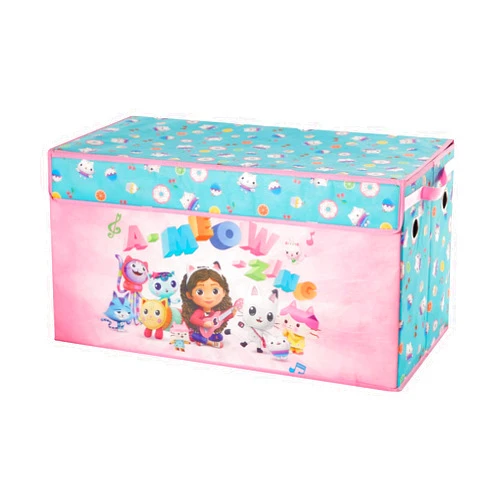 Idea Nuova Gabbys Dollhouse Collapsible Childrens Storage Trunk, Durable with Soft Lid, 28.5