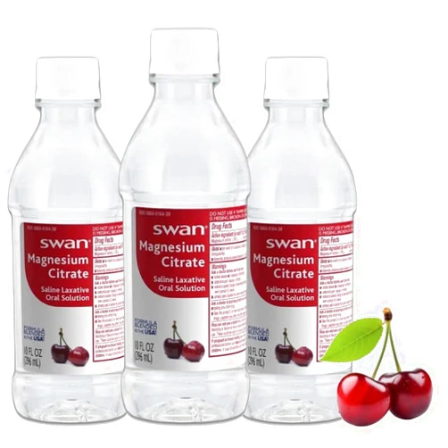 Randa's Recipes Swan Magnesium Citrate Saline Laxative - Cherry (3-Pack) with Randa's Recipes Card