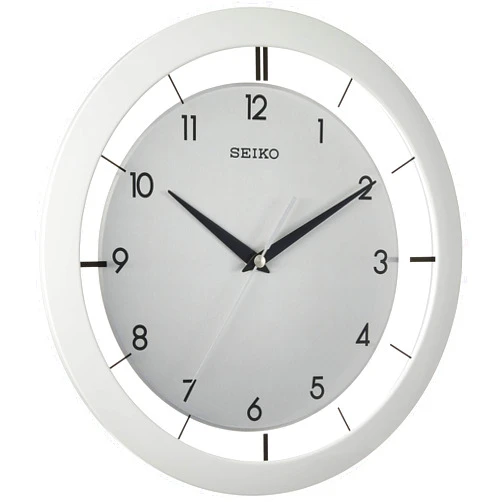 SEIKO QXA520WLH Metal Non Ticking Wall Clock, White, 11 Inch
