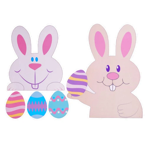 Fun World Easter Unlimited Easter Lawn Decor Set 5pc Corrugated Plastic Yard Sign, 20IN