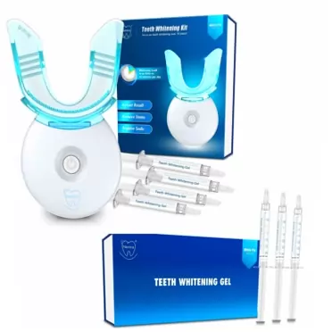Neitra Teeth Whitening Kit with LED Light for Sensitive Teeth, Fast whitening Results in 10 Minutes and Teeth Whitening Gel Syringes 30% Carbamide Peroxide Instant Teeth Whitening Gel