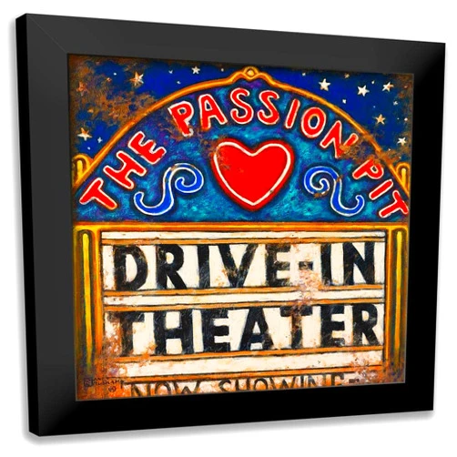ArtDirect - Kruskamp, Janet 15x15 Black Modern Framed Art Print Titled: Drive In Theater
