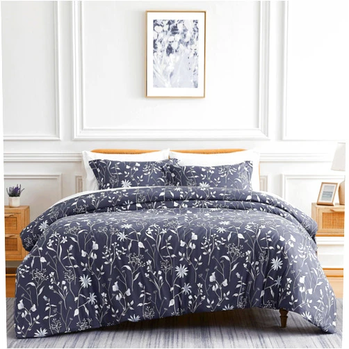 Southshore Fine Living, Inc. Floral Duvet Cover Twin XL Set - Premium Quality Microfiber Twin Bedding Sets, Easy Care - 1 Duvet Cover, 1 Sham - Secret Meadow Blue
