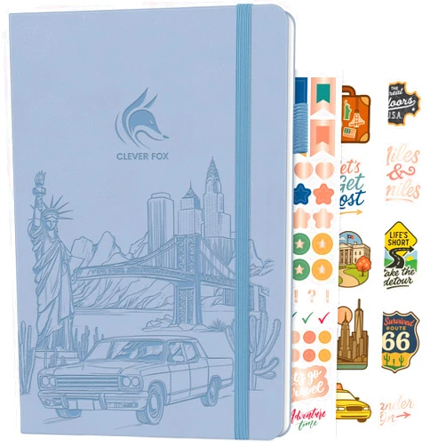Clever Fox U.S. Travel Planner – USA 50 States Travel Journal with Bucket Lists, Trip Itinerary, Trip Budget & Expense Tracker, Hardcover Exploring United States Book (Periwinkle)