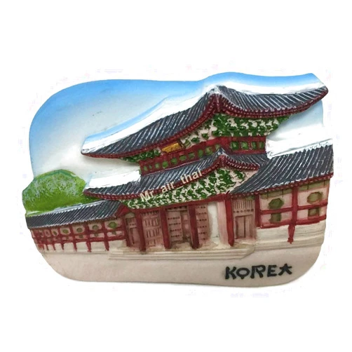 WitnyStore Tiny Gyeongbokgung Palace Seoul South Korea East Asia Tourist Attractions Resin Refrigerator Magnet Traveler Souvenir 3D Fridge Magnets