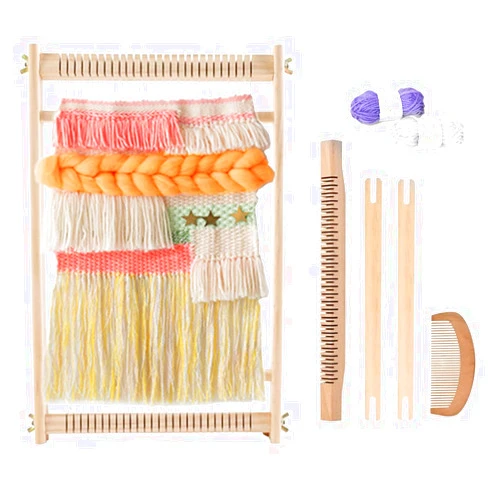Ayasee Wooden Weaving Loom, Multi-Craft Weaving Frame to Handcraft for Kids and Beginners, 15.7 x 11.8in/ 40 x 30cm