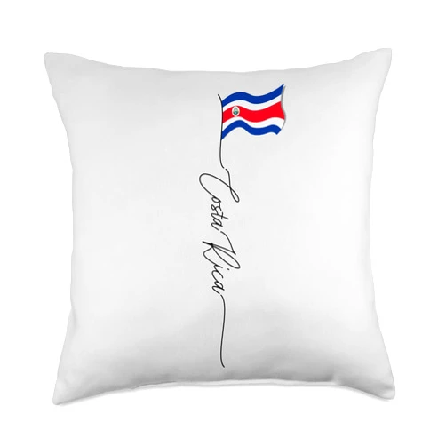 Costa Rica Flag Gifts for Costa Rican Patriots Bandera de Rica, Costa Rican Patriotic Flag Throw Pillow, 18x18, Multicolor