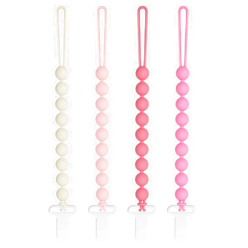 Draklary Pacifier Clips Baby Girls - Draklary 4 Pack Paci Clip Silicone Soothe Baby Binky Holder for Newborn Essentials Shower Birthday Gift