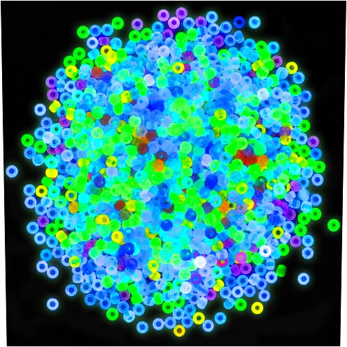 Paodey Pony Beads Glow in The Dark 1000pcs Neon Beads, Bracelet Beads 9mm Luminous Bulk Beads for Hair Braiding, Colored UV Beads for Crafts Kandi Beads Kit