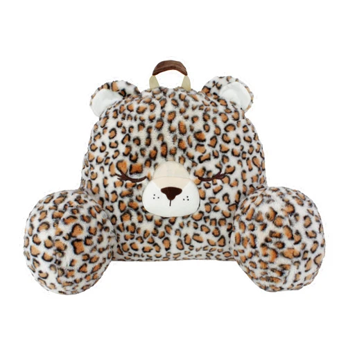Soft Landing | Nesting Nooks | Premium Character Backrest with Carrying Handle & Back Pocket – Leopard 15.5 x 26 x 14 inches