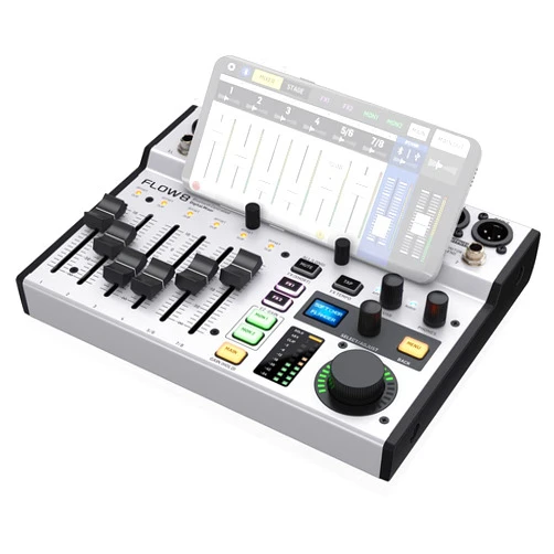Behringer FLOW 8 8-Input Digital Mixer with Bluetooth Audio and App Control, 60 mm Channel Faders, 2 FX Processors and USB/Audio Interface