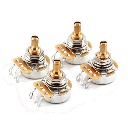 The Art Of Tone 4x TAOT Custom CTS 500K Pot 3/8” Short Split Shaft Audio Taper 10% Tolerance