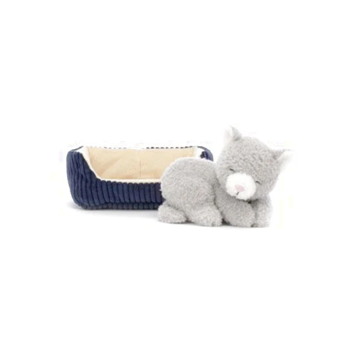 Jellycat Napping Nipper Cat Stuffed Animal with Bed