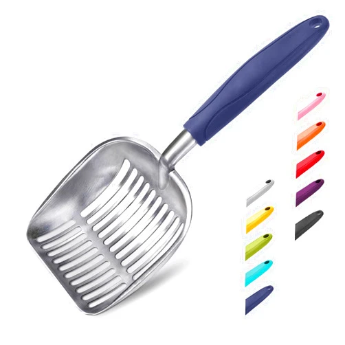 WePet Cat Litter Scoop, Aluminum Alloy Sifter, Kitty Metal Scooper, Deep Shovel, Long Handle, Poop Sifting, Kitten Pooper Lifter, Durable, Heavy Duty, for Litter Box